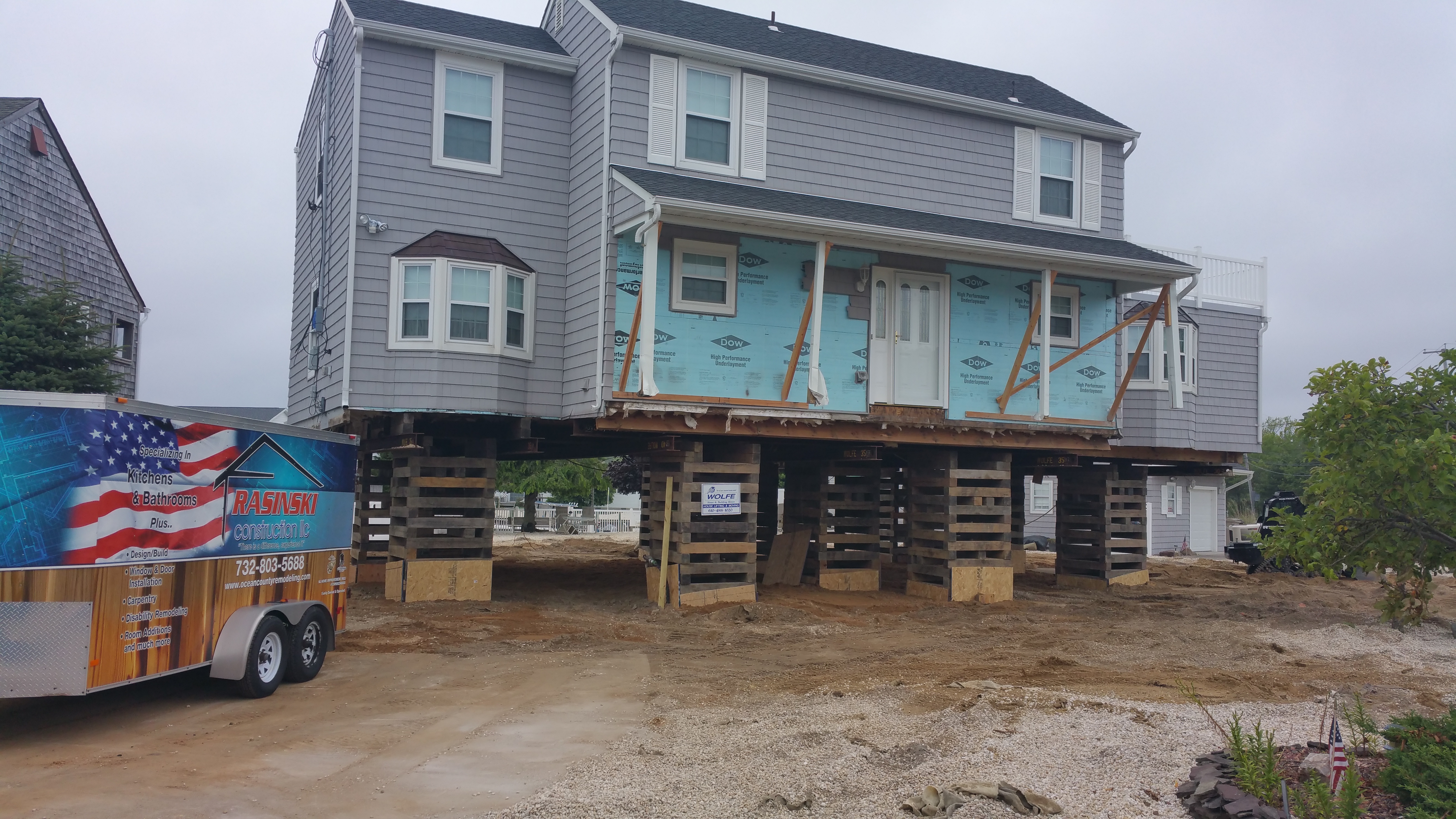 House Raised and Ready for Foundation in Ocean County New Jersey