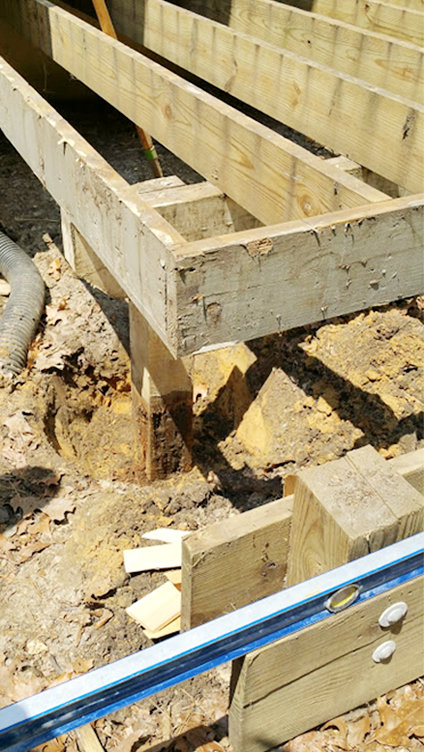 Beginning of Deck Installation in Ocean County NJ - Rasinski Construction