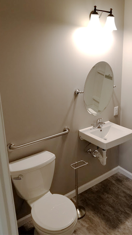Handicap Accessible Toilet, Sink and Mirror Remodel by Rasinski Construction