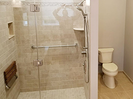 Handicap Bathroom Remodel Before and After in Barnegat Township by Rasinski Construction