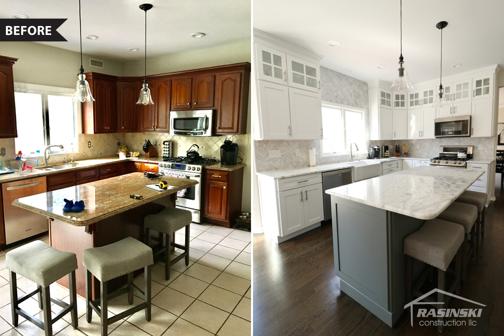 kitchen remodel in mercer county NJ before and after photos - Rasinski Construction