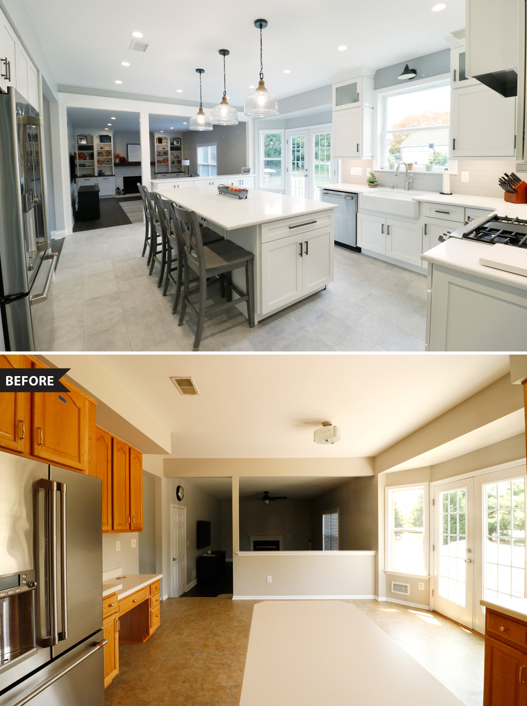 Before and After Photos of a Kitchen Remodeling Project in Robbinsville NY by Rasinski Construction