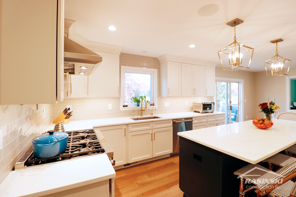 Kitchen Remodel with White Cabinets by Rasinski Construction
